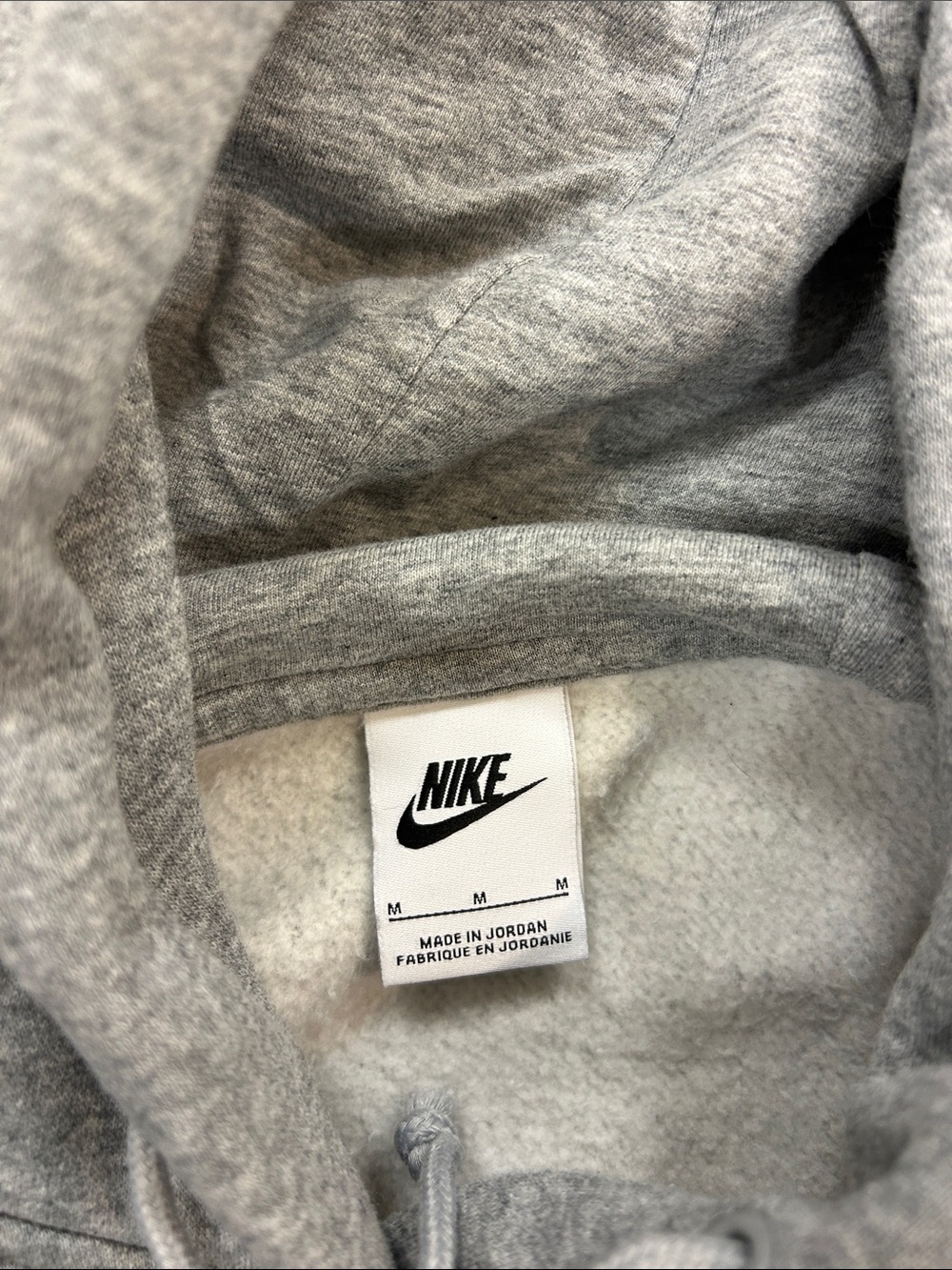 Nike Heather Gray Hooded cropped Pullover with White Swoosh image 2